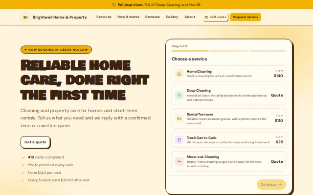 The Playful booking page style